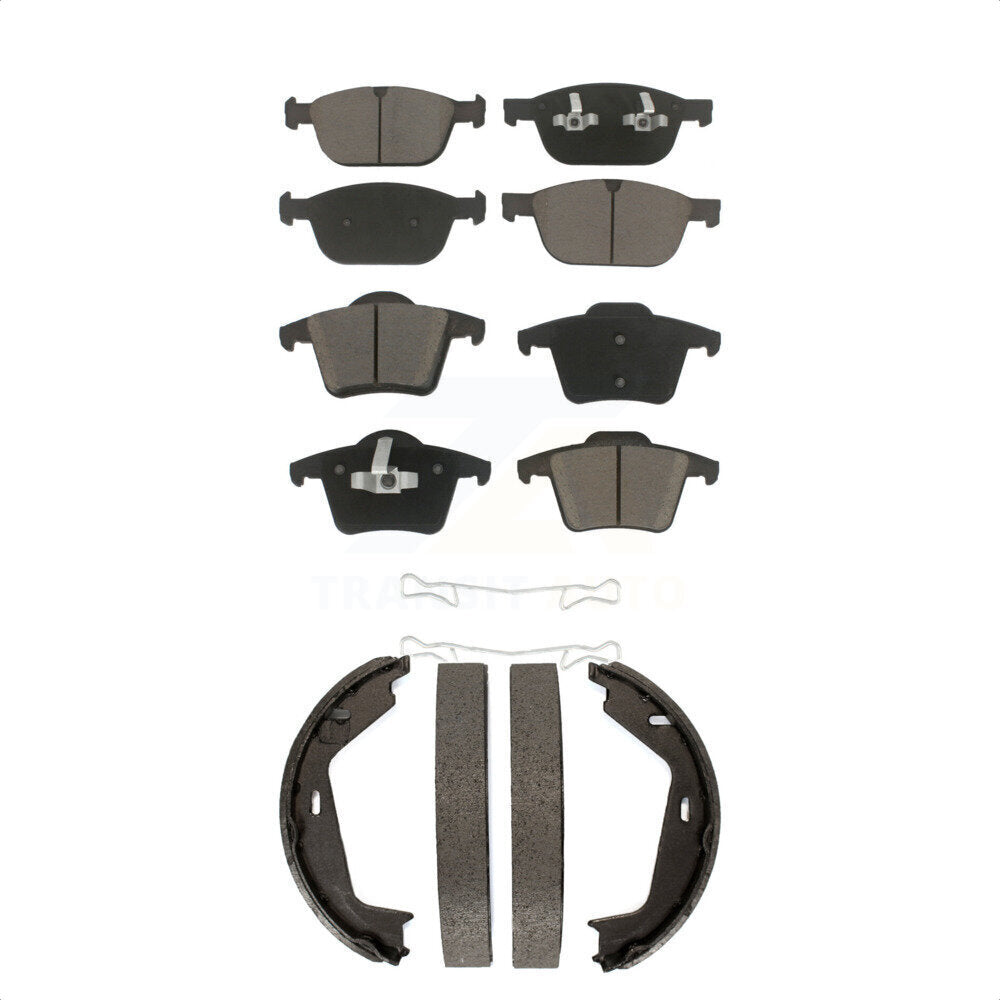 Ceramic Brake Pads And Parking Shoes Front Rear Kit For Volvo XC90