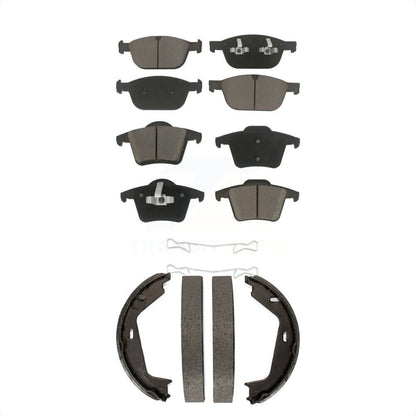 Ceramic Brake Pads And Parking Shoes Front Rear Kit For Volvo XC90