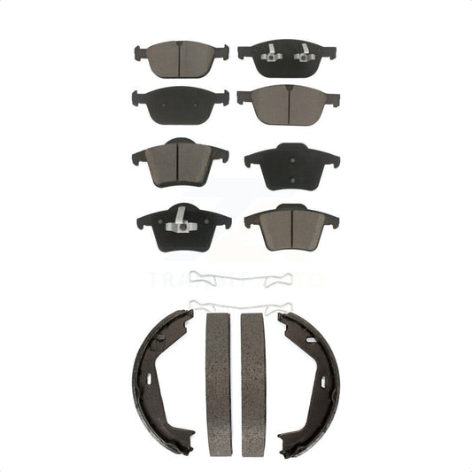 Ceramic Brake Pads And Parking Shoes Front Rear Kit For Volvo XC90