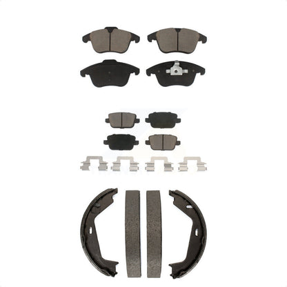 Ceramic Brake Pads And Parking Shoes Front Rear Kit For 2007-2009 Volvo S80 FWD