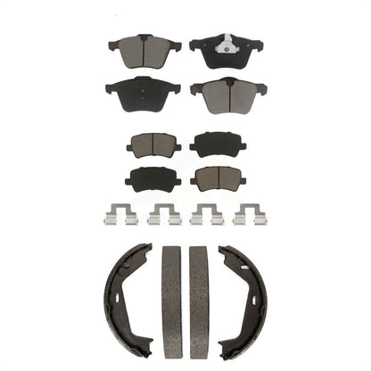 Ceramic Brake Pads And Parking Shoes Front Rear Kit For 2007-2009 Volvo S80 AWD