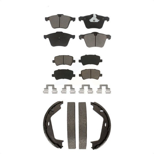 Ceramic Brake Pads And Parking Shoes Front Rear Kit For 2007-2009 Volvo S80 AWD