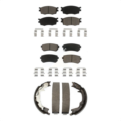 Ceramic Brake Pads & Parking Shoe Front Rear Kit For Hyundai Accent Kia Rio5 Rio