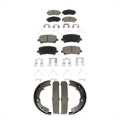Ceramic Brake Pads And Parking Shoes Front Rear Kit For 2011-2017 Honda Odyssey