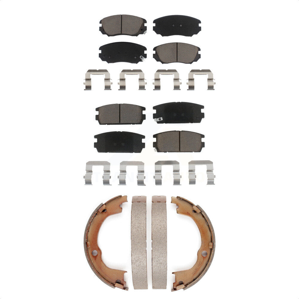 Ceramic Brake Pads Parking Shoe Front Rear Kit For Chevrolet Equinox GMC Terrain