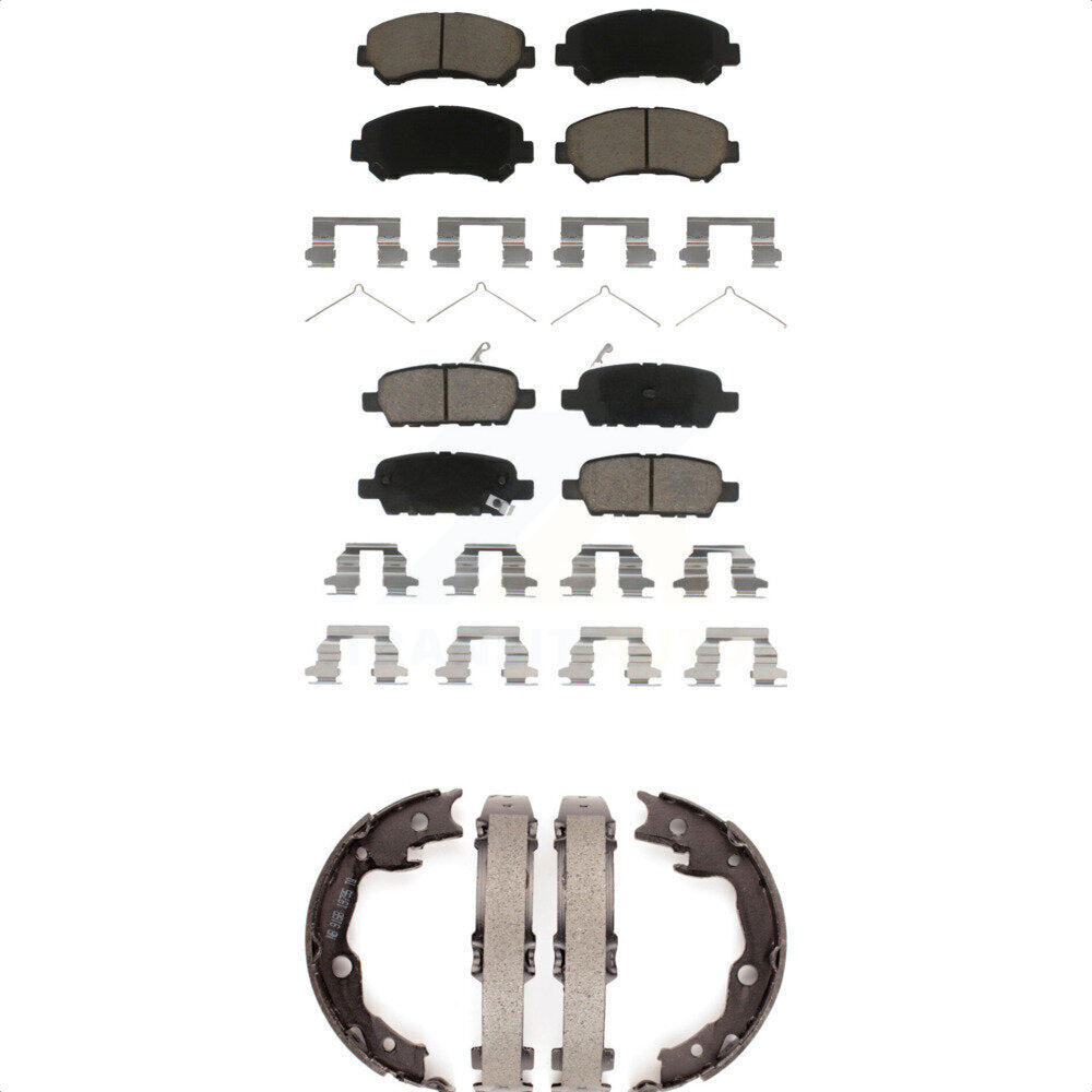 Ceramic Brake Pads And Parking Shoes Front Rear Kit For Nissan Rogue Sentra Juke