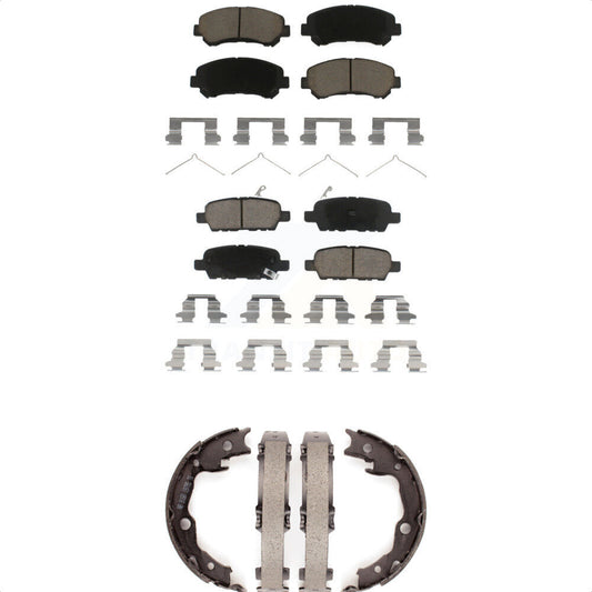 Ceramic Brake Pads And Parking Shoes Front Rear Kit For Nissan Rogue Sentra Juke