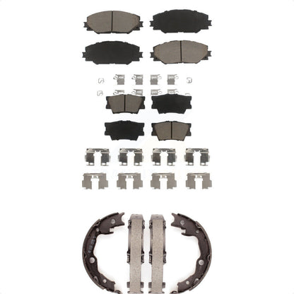 Ceramic Brake Pads & Parking Shoes Front Rear Kit For Toyota RAV4 Matrix Pontiac