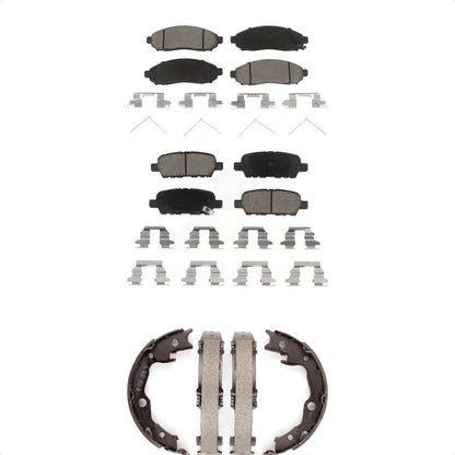 Ceramic Brake Pads And Parking Shoes Front Rear Kit For Nissan LEAF
