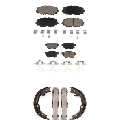 Ceramic Brake Pads & Parking Shoes Front Rear Kit For Toyota Matrix Pontiac Vibe