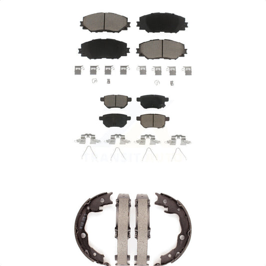 Ceramic Brake Pads & Parking Shoes Front Rear Kit For Toyota Matrix Pontiac Vibe