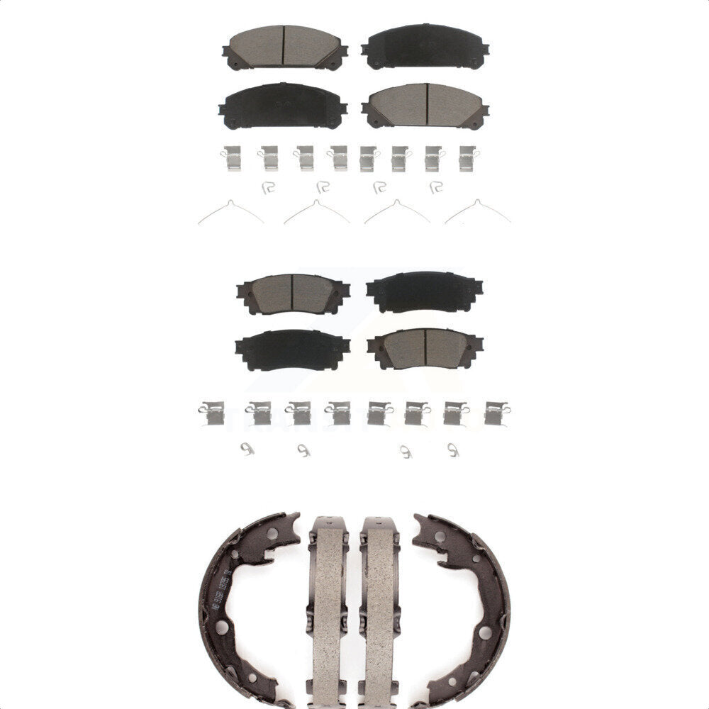 Ceramic Brake Pads And Parking Shoes Front Rear Kit For Toyota Camry TRD