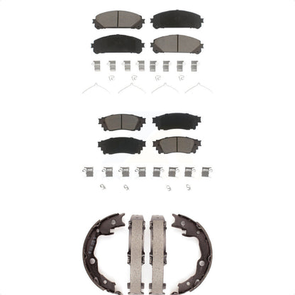 Ceramic Brake Pads And Parking Shoes Front Rear Kit For Toyota Camry TRD