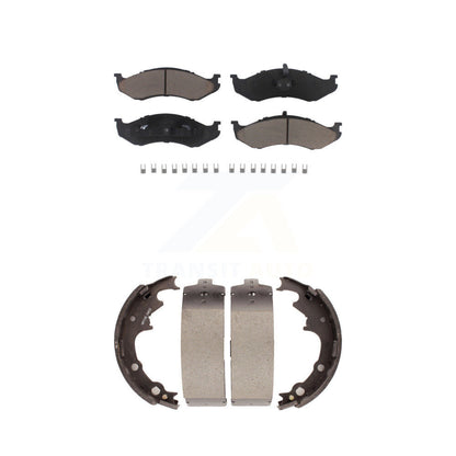 Ceramic Brake Pads Drum Shoes Front Rear Kit For Jeep Wrangler Cherokee Comanche