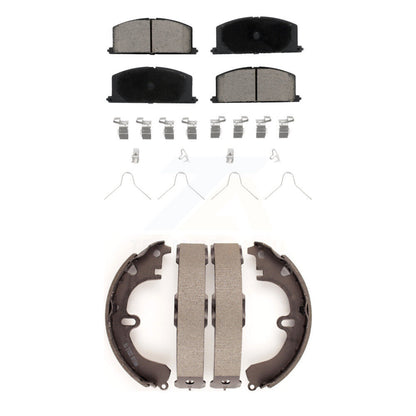 Ceramic Brake Pads And Drum Shoe Front Rear Kit For Toyota Corolla Celica Tercel