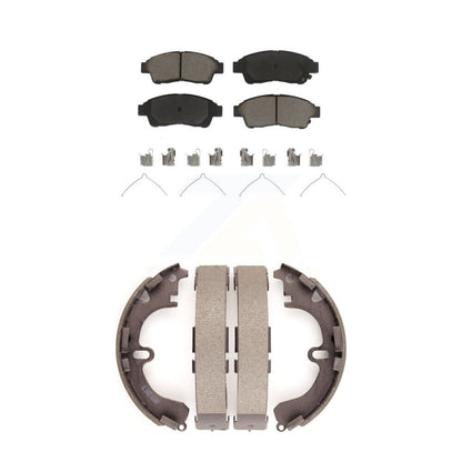 Ceramic Brake Pads And Drum Shoes Front Rear Kit For Toyota Corolla Geo Prizm