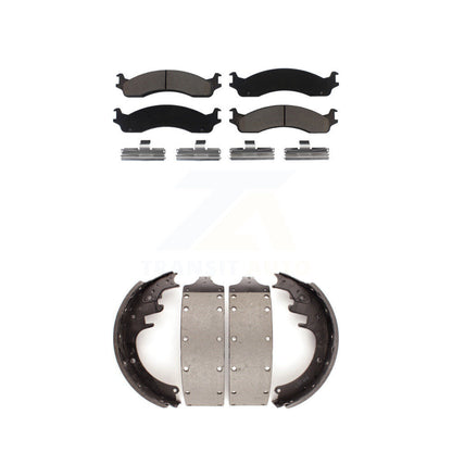 Ceramic Brake Pads And Drum Shoes Front Rear Kit For Dodge Ram 3500 Van