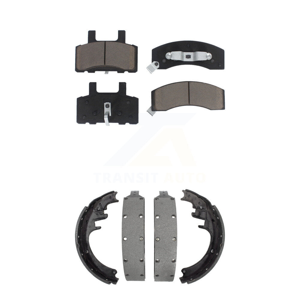 Ceramic Brake Pads & Drum Shoe Front Rear Kit For Dodge Ram 2500 Chevrolet K2500
