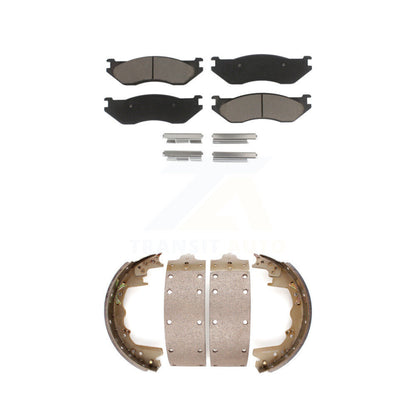 Ceramic Brake Pads And Drum Shoes Front Rear Kit For 2003 Dodge Ram 1500 Van