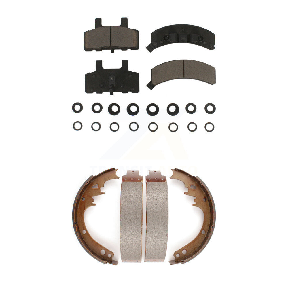 Ceramic Brake Pads Drum Shoes Front Rear Kit For Dodge Ram 1500 Cadillac DeVille