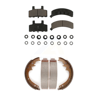 Ceramic Brake Pads Drum Shoes Front Rear Kit For Dodge Ram 1500 Cadillac DeVille