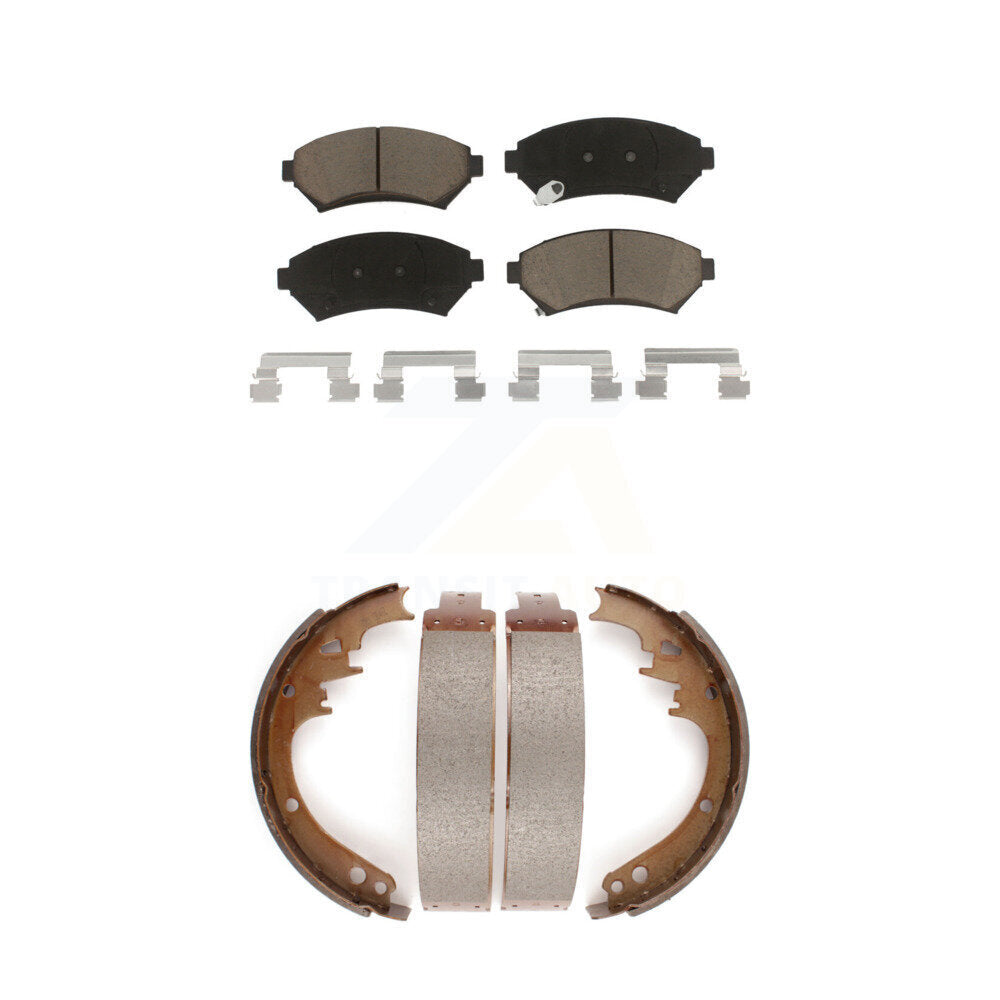 Ceramic Brake Pads And Drum Shoes Front Rear Kit For Cadillac DeVille