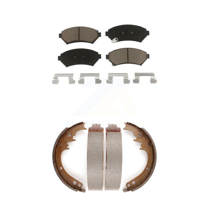 Ceramic Brake Pads And Drum Shoes Front Rear Kit For Cadillac DeVille