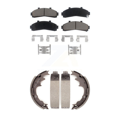Ceramic Brake Pads & Drum Shoes Front Rear Kit For Ford Ranger Mazda B4000 B3000