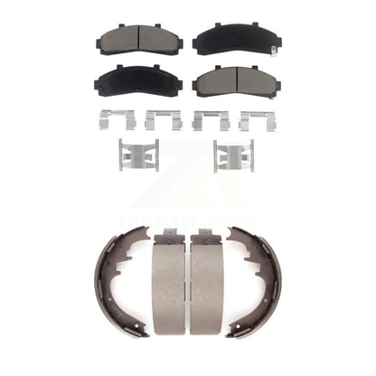 Ceramic Brake Pads & Drum Shoes Front Rear Kit For Ford Ranger Mazda B4000 B3000