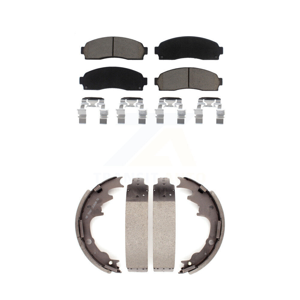 Ceramic Brake Pads & Drum Shoes Front Rear Kit For Ford Ranger Mazda B4000 B3000