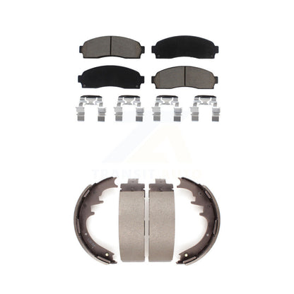 Ceramic Brake Pads & Drum Shoes Front Rear Kit For Ford Ranger Mazda B4000 B3000