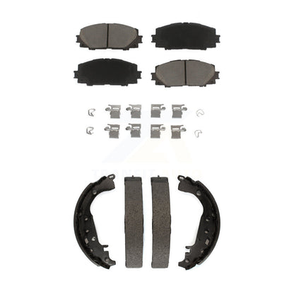 Ceramic Brake Pads And Drum Shoes Front Rear Kit For Toyota Yaris