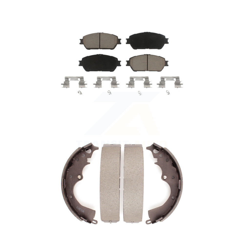 Ceramic Brake Pads Drum Shoes Front Rear Kit For Toyota Tacoma With 5 Lug Wheels