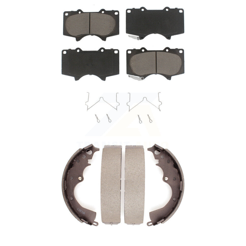 Ceramic Brake Pads And Drum Shoes Front Rear Kit For Toyota Tacoma