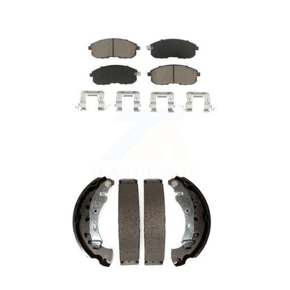 Ceramic Brake Pads And Drum Shoes Front Rear Kit For 2013-2019 Nissan Sentra