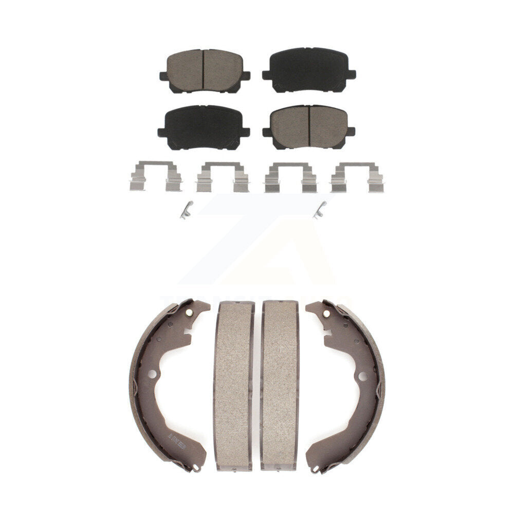 Ceramic Brake Pads And Drum Shoes Front Rear Kit For Toyota Matrix Pontiac Vibe