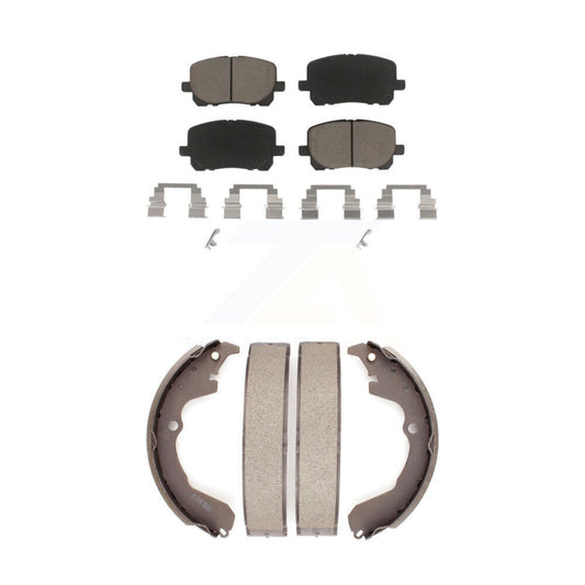 Ceramic Brake Pads And Drum Shoes Front Rear Kit For Toyota Matrix Pontiac Vibe