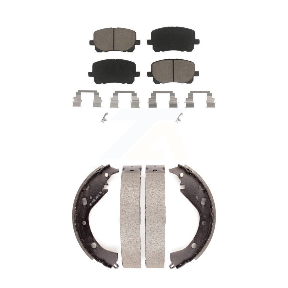 Ceramic Brake Pads & Drum Shoe Front Rear Kit For Toyota Matrix Pontiac Vibe AWD