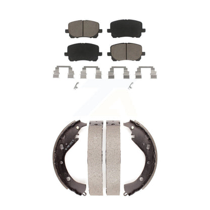 Ceramic Brake Pads & Drum Shoe Front Rear Kit For Toyota Matrix Pontiac Vibe AWD