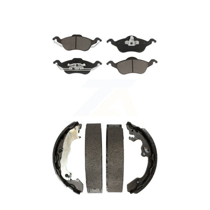 Ceramic Brake Pads And Drum Shoes Front Rear Kit For Ford Focus