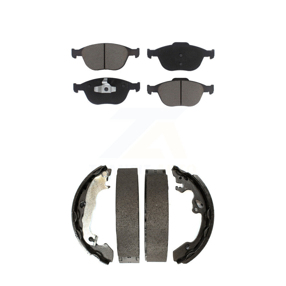 Ceramic Brake Pads And Drum Shoes Front Rear Kit For Ford Focus SVT