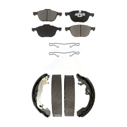 Ceramic Brake Pads And Drum Shoes Front Rear Kit For Ford Focus