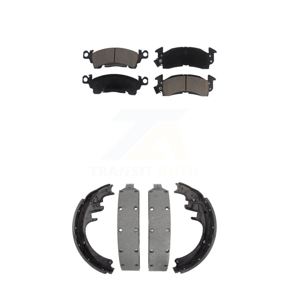 Ceramic Brake Pads Drum Shoes Front Rear Kit For GMC G3500 K2500 C2500 Chevrolet