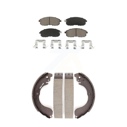 Ceramic Brake Pads And Drum Shoes Front Rear Kit For Nissan Versa Sentra Cube