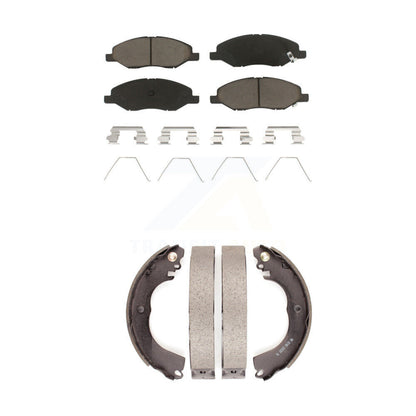 Ceramic Brake Pads And Drum Shoes Front Rear Kit For 2009-2011 Nissan Versa 1.6L