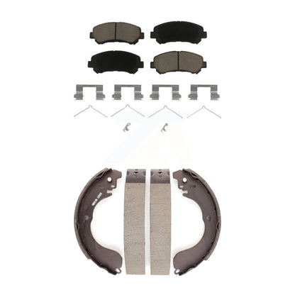 Ceramic Brake Pads Drum Shoes Front Rear Kit For 07-12 Nissan Sentra SE-R Spec V