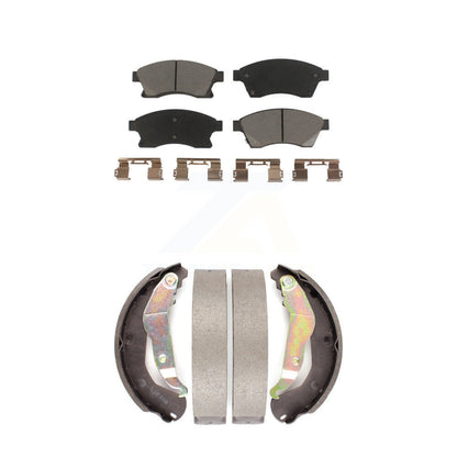 Ceramic Brake Pads And Drum Shoes Front Rear Kit For 2012-2017 Chevrolet Sonic