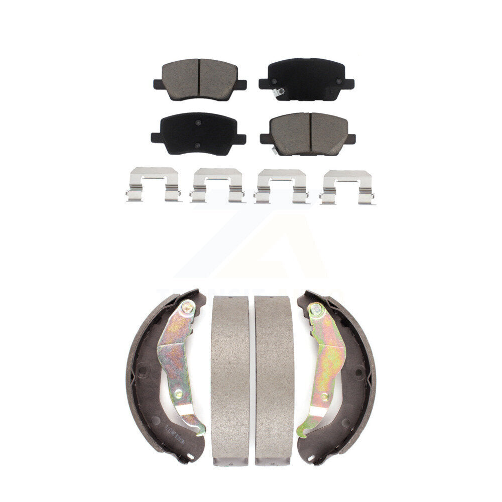 Ceramic Brake Pads And Drum Shoes Front Rear Kit For 2018-2020 Chevrolet Sonic