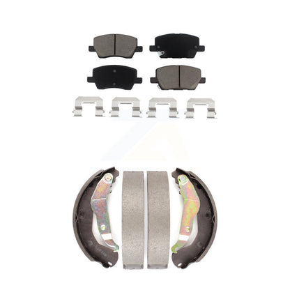 Ceramic Brake Pads And Drum Shoes Front Rear Kit For 2018-2020 Chevrolet Sonic