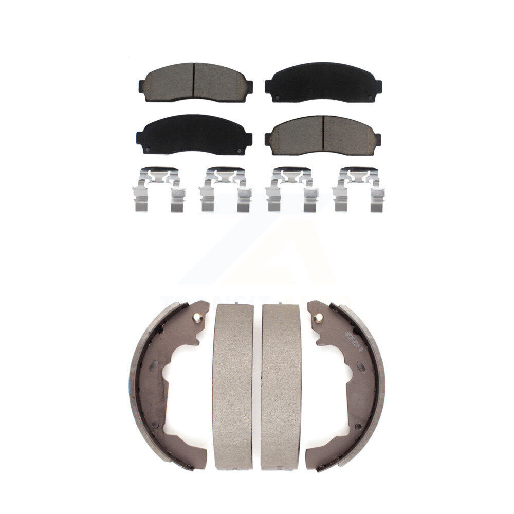 Ceramic Brake Pads And Drum Shoe Front Rear Kit For Saturn Vue Chevrolet Equinox